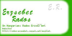 erzsebet rados business card